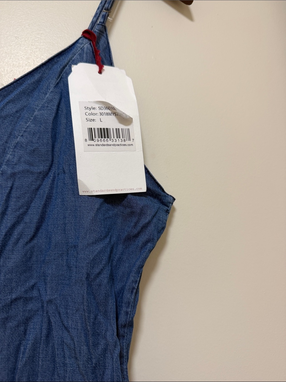 Blue Maxi Dress with Spaghetti Straps - Picture 2 of 6